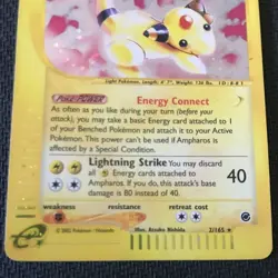 Ampharos HOLO 2/165 Expedition Base Set RARE Pokemon Card 2002 - Image 3