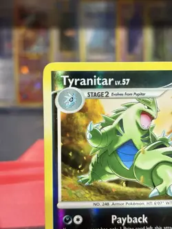 Pokemon Card TCG  Tyranitar (17/123) Rare Reverse Holo Mysterious Treasures NM - Image 2