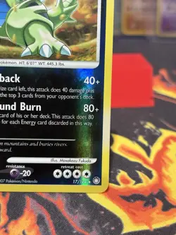 Pokemon Card TCG  Tyranitar (17/123) Rare Reverse Holo Mysterious Treasures NM - Image 4