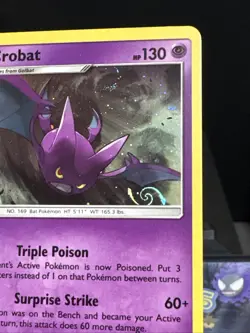 Pokemon Card Crobat 56/149 Sub & Moon Base Holo HD Swirl Light Play 2 - Image 8