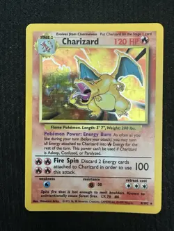 Pokemon TCG Charizard Holo Rare Card 004/102 Vintage Base Set - Image 1