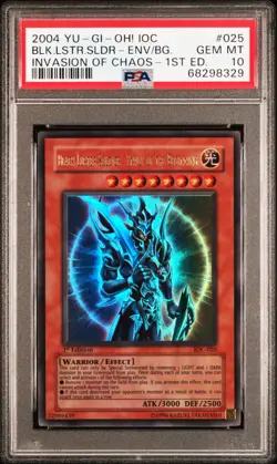 YUGIOH PSA 10 Black Luster Soldier Envoy IOC-025 Ultra Rare 1st Edition *8329 - Image 1