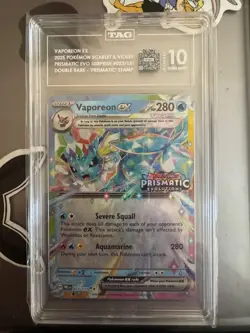 Pokemon TCG Prismatic Evolutions Vaporeon EX Stamped Promo Card 023/131 TAG 10 - Image 4
