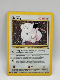 Pokemon TCG Clefairy Base Set 2 6/130 Holo Unlimited Holo Rare Swirl - Image 1