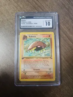 Pokemon Card 1999 Kabuto 1st Edition Fossil Set 50/62 Common WOTC LP - Image 1