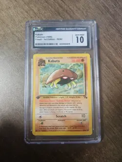 Pokemon Card 1999 Kabuto 1st Edition Fossil Set 50/62 Common WOTC LP - Image 3