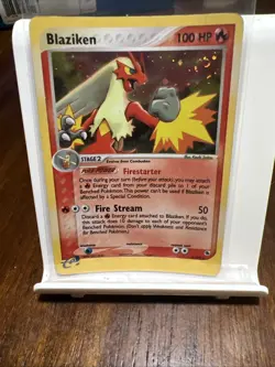 Pokémon TCG Blaziken EX Ruby and Sapphire Holo Rare Card 3/109 2003 - Image 1
