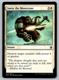 Smite the Monstrous Magic The Gathering Kahns of Tarkir 2014 MTG Card FREE SHIP - Image 1