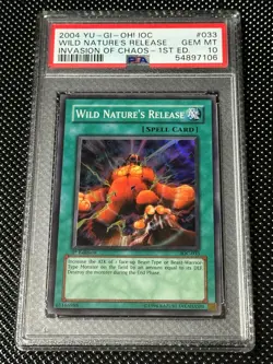 YUGIOH PSA 10 2004 Wild Nature's Release IOC-033 Super Rare 1st Edition *7106 - Image 1