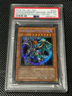 YUGIOH PSA 10 Chaos Emperor Dragon Envoy IOC-000 Secret Rare 1st Edition *9741 - Image 1