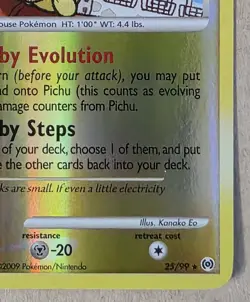 Pokemon Arceus Pichu Reverse Holo Rare Card 25/99 - Image 6
