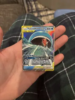 PokÃ©mon TCG Magikarp Wailord Tag Team GX Full Art Holo Promo Card SM166 - Image 1