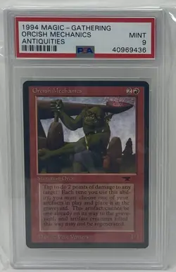 MTG Magic - Antiquities - Orcish Mechanics - PSA 9 - Image 2
