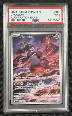 Pokemon Groudon TCG 199/182 S&V Paradox Rift Illustration Rare Mint PSA 9 - Image 1