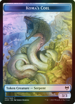 MTG Koma's Coil Full Art Foil ** Kaldheim Tokens ** English (NM) - Image 3