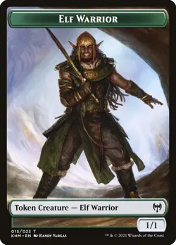 MTG Elf Warrior Full Art ** Kaldheim Tokens ** English (NM) - Image 1