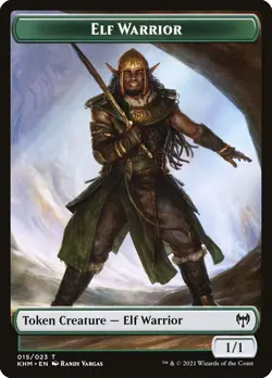 MTG Elf Warrior Full Art ** Kaldheim Tokens ** English (NM) - Image 3