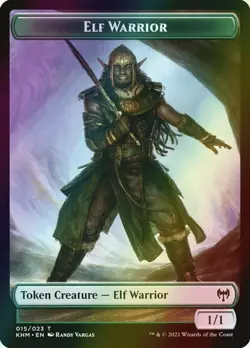 MTG Elf Warrior Full Art Foil ** Kaldheim Tokens ** English (NM) - Image 1