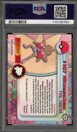 Pokemon Topps Chrome Hitmonchan #107 PSA 10 Gem Mint - Image 2