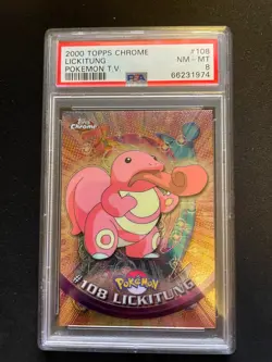 2000 Pokemon Topps Chrome Lickitung #108 PSA 8 - Image 1