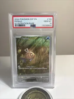 Feebas 198/191 PSA 10 Gem Mint Sv08: Surging Sparks Illustration Rare Pokemon - Image 3
