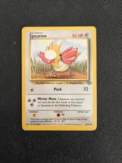 Vintage 1999 WOTC Jungle Spearow #62/64 Dramatic Ink Blot Misprint Pokemon Card - Image 1