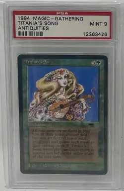MTG Magic - Antiquities - Titania's Song - PSA 9 - Image 2