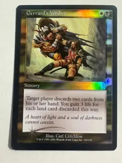 Gerrard's Verdict - Apocalypse - Magic The Gathering FOIL NM/M (Never Played) - Image 1
