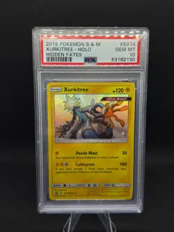 2019 POKEMON SUN & MOON HIDDEN FATES #SV14 XURKITREE-HOLO PSA 10 - Image 1