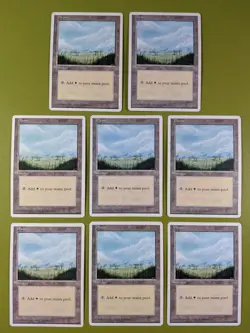 8 Plains (B) Fourth Edition 4th Magic the Gathering MTG White Border 8 - Image 2