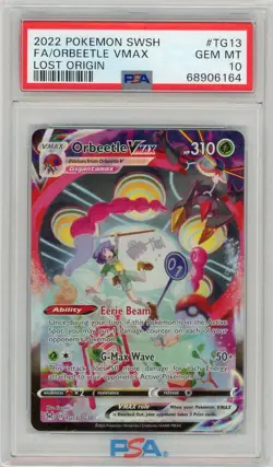 POKEMON SWSH #TG13 ORBEETLE VMAX FULL ART 2022 LOST ORIGIN GEM MINT PSA 10 - Image 1