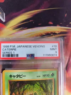 Pokemon Card Japanese Vending expansion sheet 1998 glossy PSA 9 Caterpie Raupy - Image 4