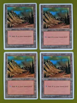 Mountain (C) x4 Fourth Edition 4th 4x Magic the Gathering MTG White Border - Image 2