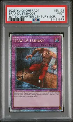 PSA 9 Trap Dustshoot (Quarter Century Secret Rare) RA04-EN121 YuGiOh - Image 1