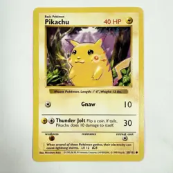 Pikachu Red Cheeks 058/102 Base Set Shadowless Pokemon Card NM/LP - Image 1