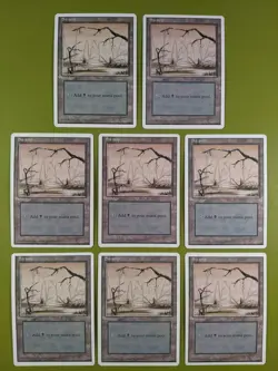 8 Swamp (B) Fourth Edition 4th Magic the Gathering MTG White Border 8 - Image 1