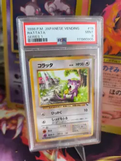 Pokemon Card Japanese Vending expansion sheet 1998 glossy PSA 9 Rattata Rattfrat - Image 1