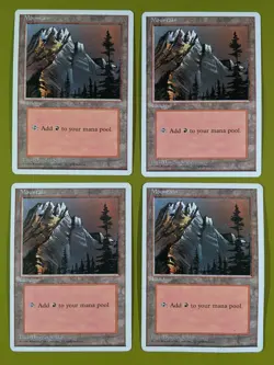 Mountain (A) x4 Fourth Edition 4th 4x Magic the Gathering MTG White Border - Image 2