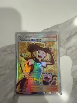 Pokemon Breeder 73/73 Shining Legends Holo Full Art Trainer PokÃ©mon TCG Card - Image 1