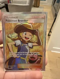 Pokemon Breeder 73/73 Shining Legends Holo Full Art Trainer PokÃ©mon TCG Card - Image 3