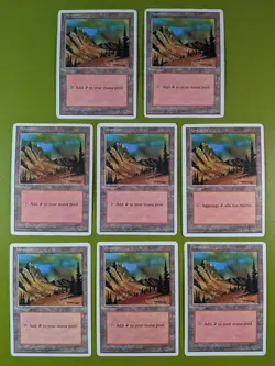 8 Mountain (C) Fourth Edition 4th Magic the Gathering MTG White Border 8 - Image 2