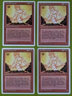 Fire Elemental x4 Fourth Edition 4th 4x MTG Magic the Gathering - Image 1