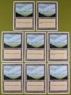 8 Plains (A) Fourth Edition 4th Magic the Gathering MTG White Border 8 - Image 1