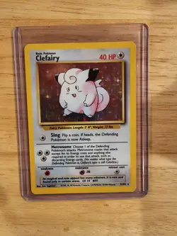 Clefairy Holo Rare Base Set 5/102 Vintage 1999 Pokemon TCG WOTC - Image 1
