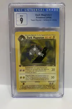 CGC 9 MINT Dark Magneton Non-Holo 1st Edition Team Rocket 28/82 Pokemon 2000 - Image 1