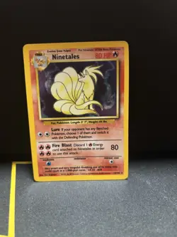 NINETALES 1999 POKEMON ORIGINAL BASE SET RARE HOLO 12/102 - Image 1