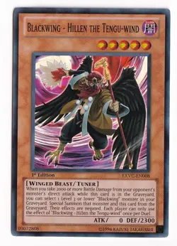 Yugioh Blackwing-Hillen The Tengu-Wind EXVC-EN008 Super Rare 1st Edition NM - Image 1