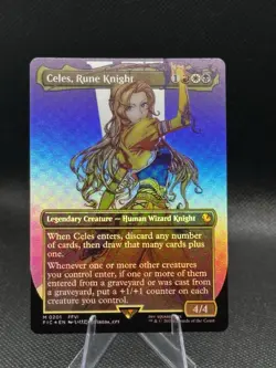 MTG Magic the Gathering Final Fantasy Celes, Rune Knight Borderless Foil MINT - Image 1