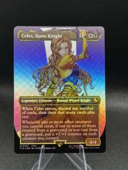MTG Magic the Gathering Final Fantasy Celes, Rune Knight Borderless Foil MINT - Image 2