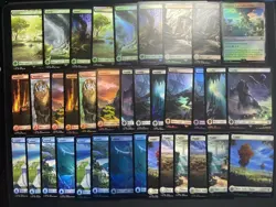 Lot Of 36 Final Fantasy Magic The Gathering Full Art Land Cards - 19 Foil - Image 1